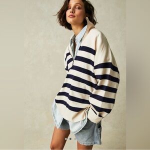 Free People Uptown Stripe Sweater Pullover